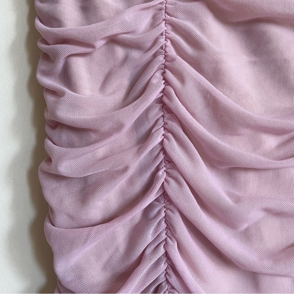 urban outfitters della mauve ruched mesh bodycon skirt medium - Picture 4 of 7